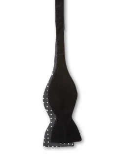 Favourbrook Black Velvet with Black Pickwick Contrast Large Party Bow Tie- Bow Ties