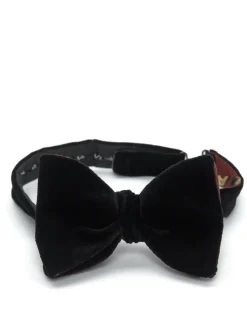 Favourbrook Black Velvet with Red Gold Bees Contrast Large Party Bow Tie- Bow Ties