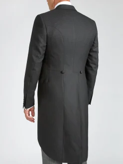 Favourbrook Black Windsor Herringbone Wool Morning Coat- Royal Ascot | Groomswear