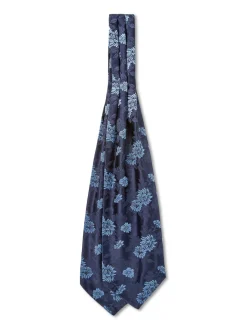 Favourbrook Blue Bourgainville Silk Cravat- Scarves & Cravats