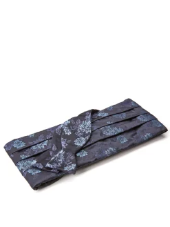 Favourbrook Blue Bourgainville Silk Pleated Cummerbund & Bow Tie Set- Bow Ties & Cummerbund Sets