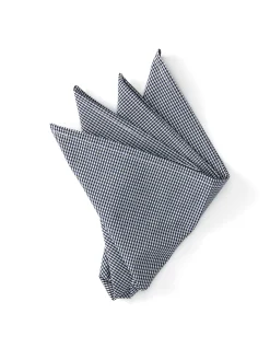 Favourbrook Blue Pattern Cotton/Silk Pocket Square- Pocket Squares