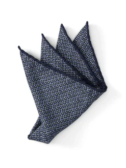 Favourbrook Blue Sandham Silk Pocket Square- Pocket Squares