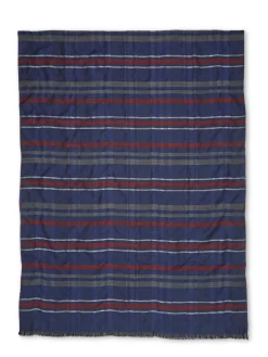 Favourbrook Blue Slade Silk/wool Scarf- Scarves & Cravats