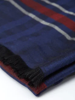 Favourbrook Blue Slade Silk/wool Scarf- Scarves & Cravats