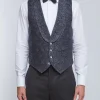 Favourbrook Blue Vincent Wool Single Breasted 4 Button Shawl Lapel Waistcoat- Waistcoats | Evening Waistcoats