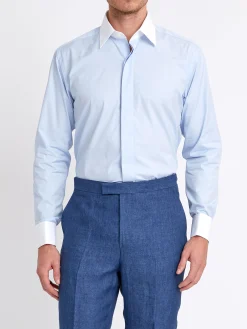 Favourbrook Blue/White Steed Cotton Gatsby Shirt- Shirts