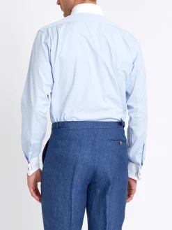 Favourbrook Blue/White Steed Cotton Gatsby Shirt- Shirts