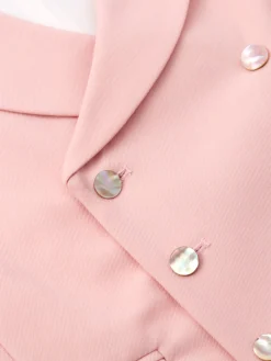Favourbrook Blush Gabardine Double Breasted 8 Button Shawl Lapel Waistcoat- Wedding Attire | Waistcoats