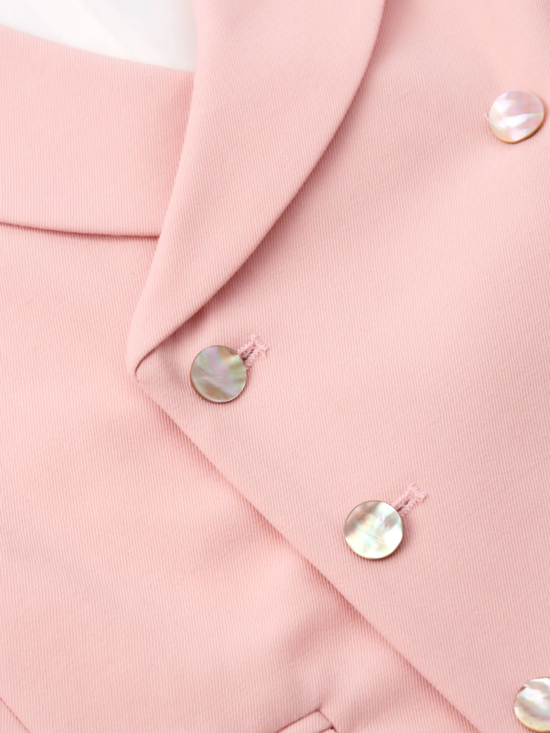 Favourbrook Blush Gabardine Double Breasted 8 Button Shawl Lapel Waistcoat- Wedding Attire | Waistcoats