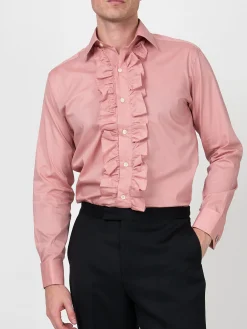 Favourbrook Blush Pink Stanfield Cotton Large Frill Shirt- Shirts