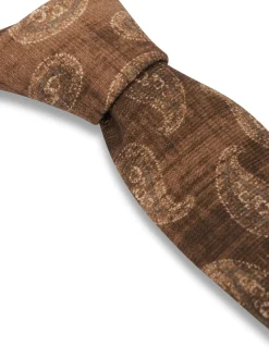 Favourbrook Brown Shirburn Paisley Wool Tie- Ties