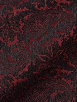 Favourbrook Burgundy Albert Silk Single Breasted 4 Button Piped Waistcoat- Waistcoats | Single Breasted Waistcoats