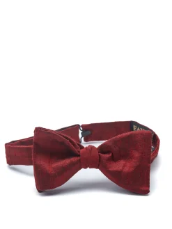 Favourbrook Burgundy Douppion Silk Bow Tie- Bow Ties
