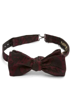 Favourbrook Burgundy Heathcote Paisley Cotton/Silk Bow Tie- Bow Ties