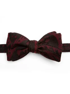 Favourbrook Burgundy Heathcote Paisley Cotton/Silk Bow Tie- Bow Ties