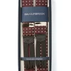 Favourbrook Burgundy Pickwick Black Leather Silk Braces- Braces