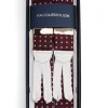 Favourbrook Burgundy Pickwick White Leather Silk Braces- Braces