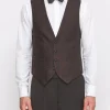 Favourbrook Burgundy Vincent Wool Single Breasted 4 Button Piped Waistcoat- Waistcoats | Single Breasted Waistcoats