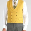 Favourbrook Butterscotch Wool Double Breasted 8 Button Shawl Lapel Waistcoat- Waistcoats | Royal Ascot Waistcoats