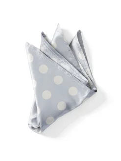 Favourbrook Cambridge Spot Grey/Cream Pocket Square- Pocket Squares