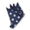 Favourbrook Cambridge Spot Navy/Silver Silk Pocket Square- Pocket Squares