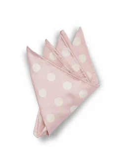 Favourbrook Cambridge Spot Pink/Cream Silk Pocket Square- Royal Ascot | Pocket Squares