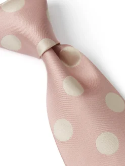 Favourbrook Cambridge Spot Pink/Cream Silk Tie- Royal Ascot | Ties