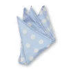 Favourbrook Cambridge Spot Sky/Cream Silk Pocket Square- Pocket Squares