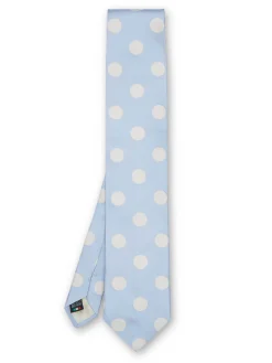 Favourbrook Cambridge Spot Sky/Cream Silk Tie- Ties