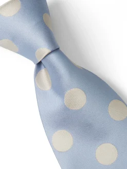 Favourbrook Cambridge Spot Sky/Cream Silk Tie- Ties