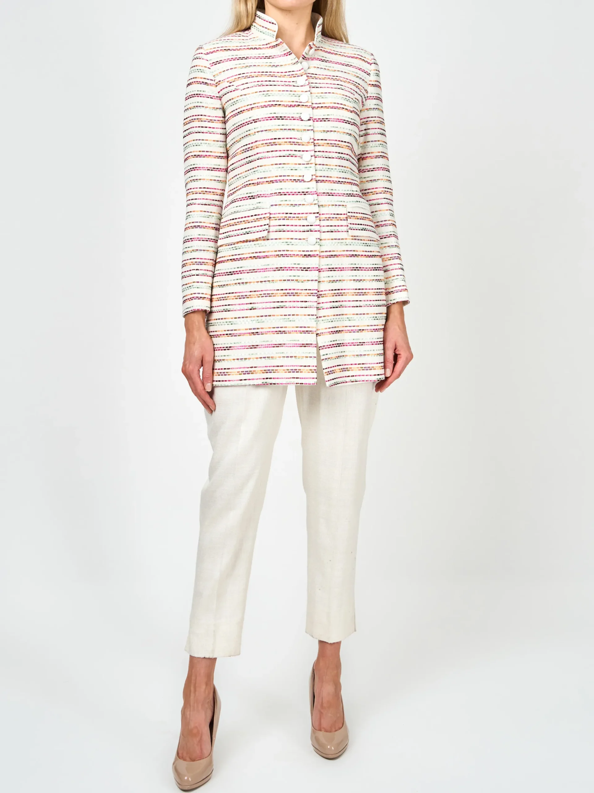 Favourbrook Camden Jacket Ivory Multi Crosby Linen-Women Short Jackets | Jackets & Coats