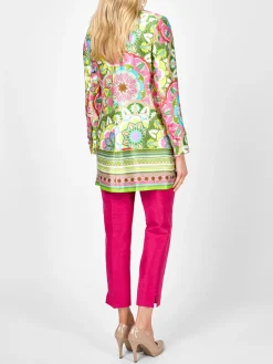 Favourbrook Camden Jacket Pink Green Rockingham Silk Satin-Women Short Jackets | Jackets & Coats