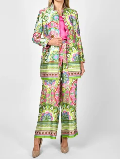 Favourbrook Camden Jacket Pink Green Rockingham Silk Satin-Women Short Jackets | Jackets & Coats