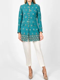 Favourbrook Camden Jacket Teal Wimbourne Linen-Women Short Jackets | Jackets & Coats
