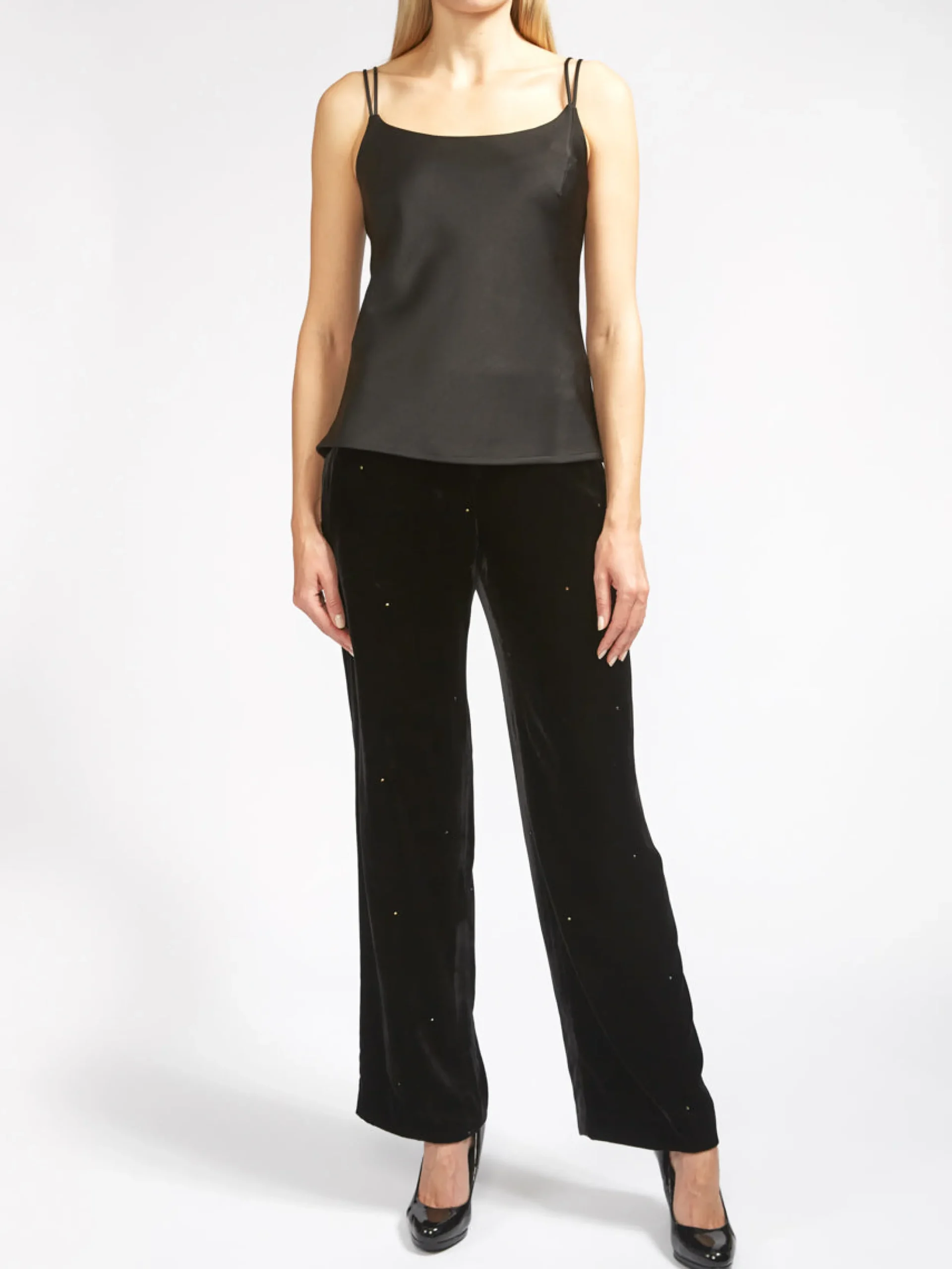 Favourbrook Camisole Bias Top Black Heavy Crepe Satin-Women Eveningwear | Eveningwear