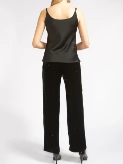 Favourbrook Camisole Bias Top Black Heavy Crepe Satin-Women Eveningwear | Eveningwear