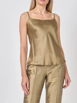 Favourbrook Camisole Bias Top Hay Gold Silk Crepe Satin-Women Eveningwear | Eveningwear