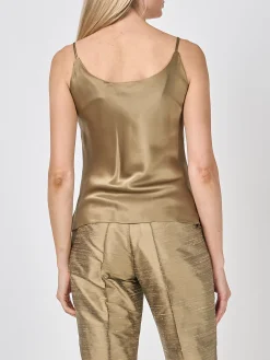 Favourbrook Camisole Bias Top Hay Gold Silk Crepe Satin-Women Eveningwear | Eveningwear