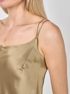 Favourbrook Camisole Bias Top Hay Gold Silk Crepe Satin-Women Eveningwear | Eveningwear