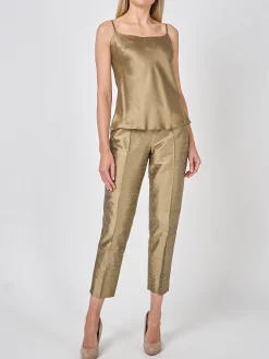 Favourbrook Camisole Bias Top Hay Gold Silk Crepe Satin-Women Eveningwear | Eveningwear