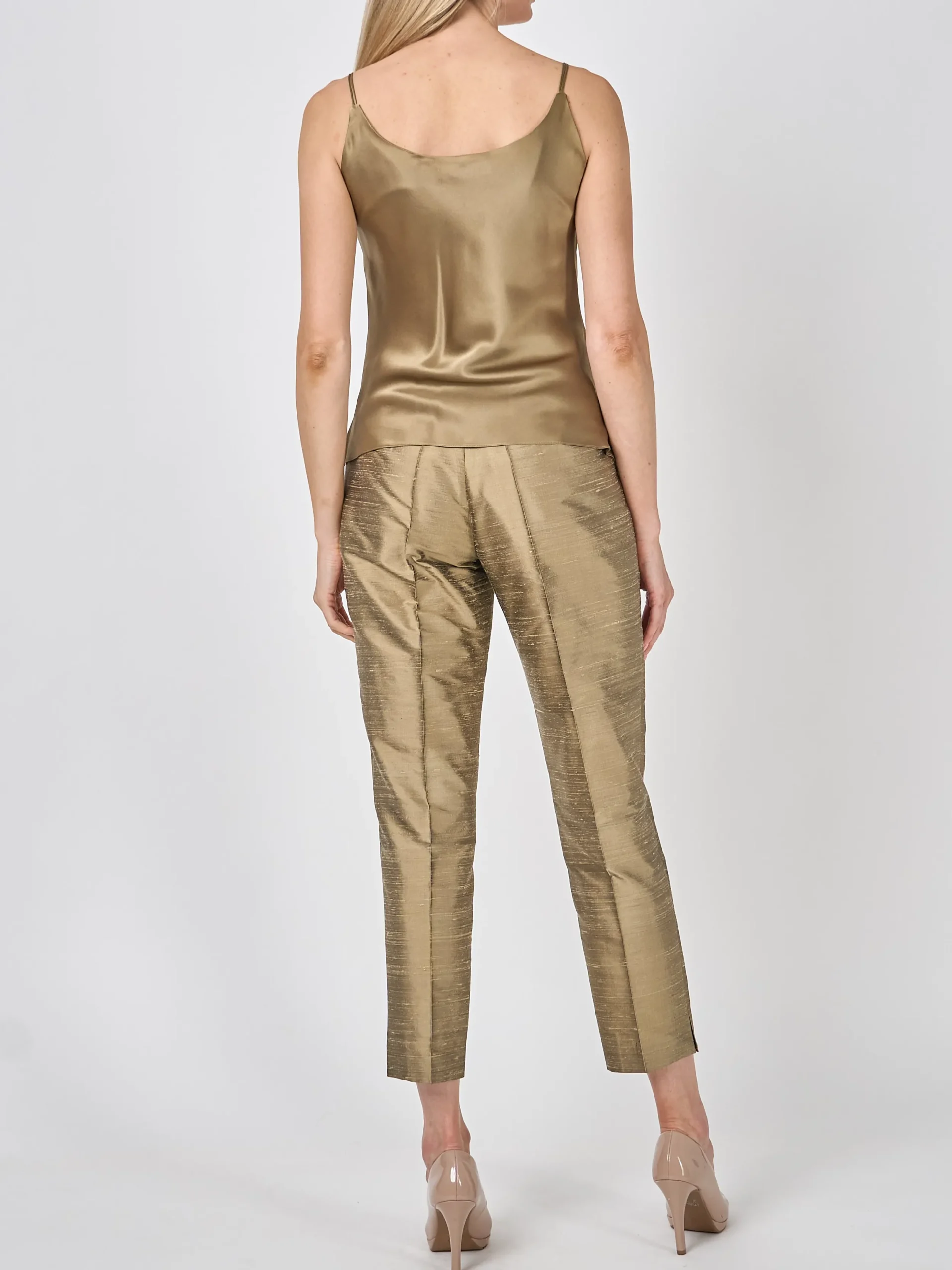 Favourbrook Camisole Bias Top Hay Gold Silk Crepe Satin-Women Eveningwear | Eveningwear