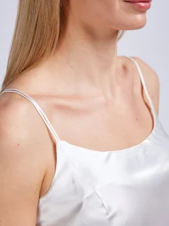 Favourbrook Camisole Bias Top Ivory Silk Crepe Satin-Women Tops & Blouses