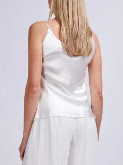 Favourbrook Camisole Bias Top Ivory Silk Crepe Satin-Women Tops & Blouses