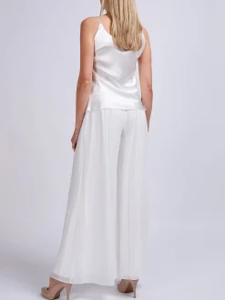 Favourbrook Camisole Bias Top Ivory Silk Crepe Satin-Women Tops & Blouses