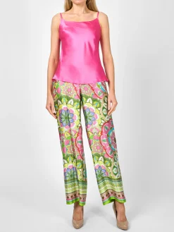 Favourbrook Camisole Bias Top Lipstick Pink Silk Crepe Satin-Women Tops & Blouses