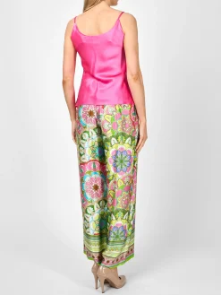 Favourbrook Camisole Bias Top Lipstick Pink Silk Crepe Satin-Women Tops & Blouses