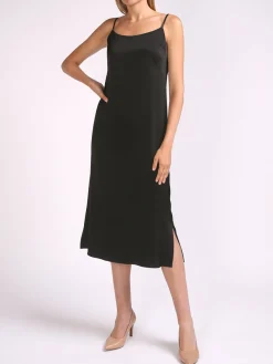 Favourbrook Camisole Dress Black Heavy Crepe Satin-Women Eveningwear | Eveningwear