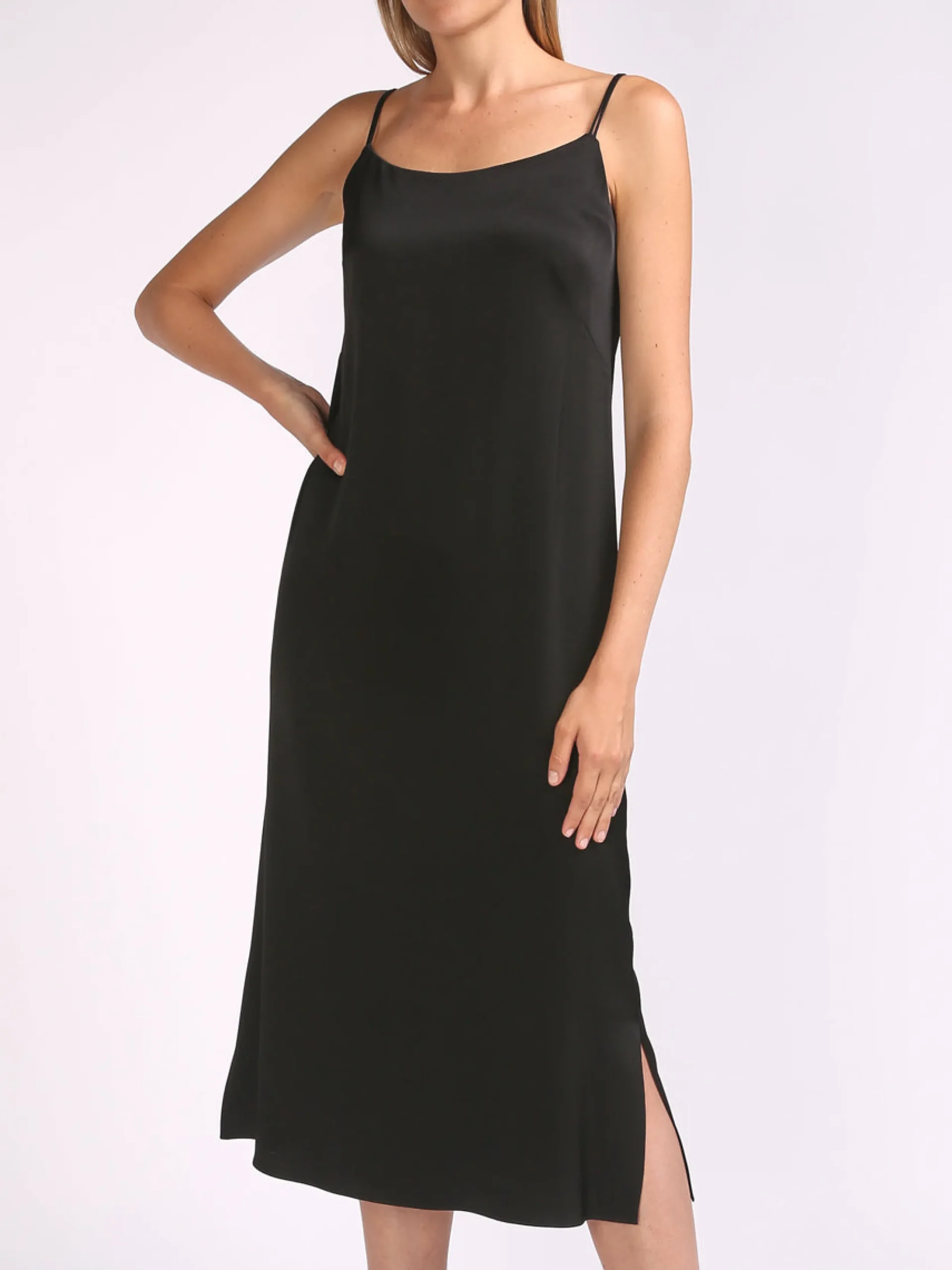 Favourbrook Camisole Dress Black Heavy Crepe Satin-Women Eveningwear | Eveningwear