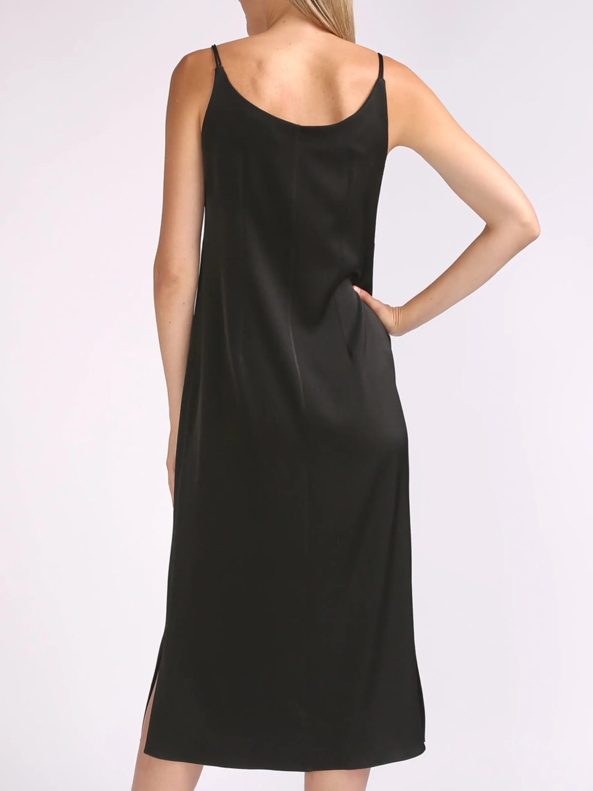 Favourbrook Camisole Dress Black Heavy Crepe Satin-Women Eveningwear | Eveningwear